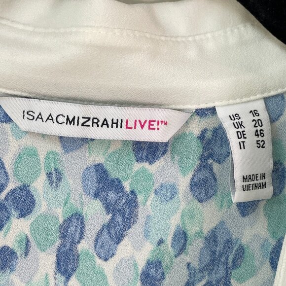 Isaac Mizrahi Womens Plus 16 Button Up Swing Top Long Sleeve Blouse Shirt - Picture 3 of 8